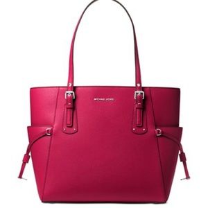 Authentic New Large Raspberry & Gold Michael Kors